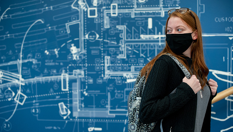 Image of female student on campus