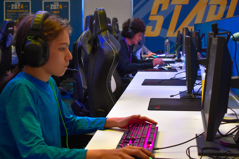 Students at computers