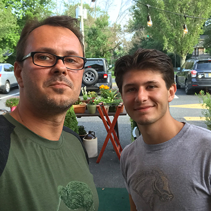 Nikodem Poplawski, Ph.D., and Michael Del Grosso ’23 in New Jersey as part of their summer research. 
