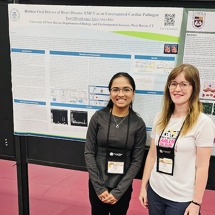 Pearl Patel ’27 and Anna Kloc at the American Society for Virology (ASV) 2026 Conference.