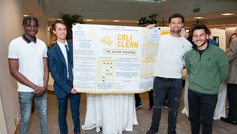 Jack Quander ’24 (second from right) and his teammates developed “Cali Clean.”