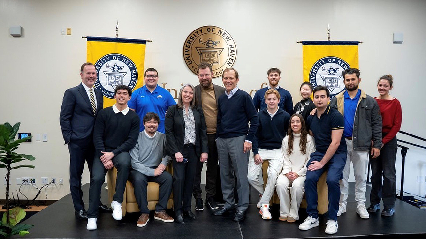 University students with John Ingram