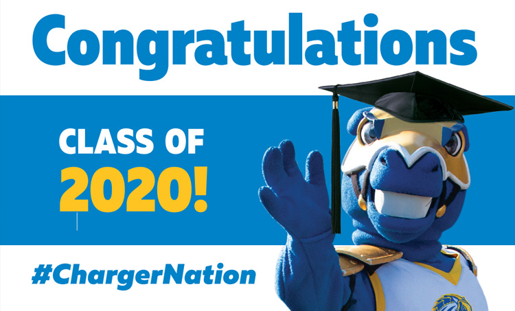 Image of a digital commencement congratulations sign