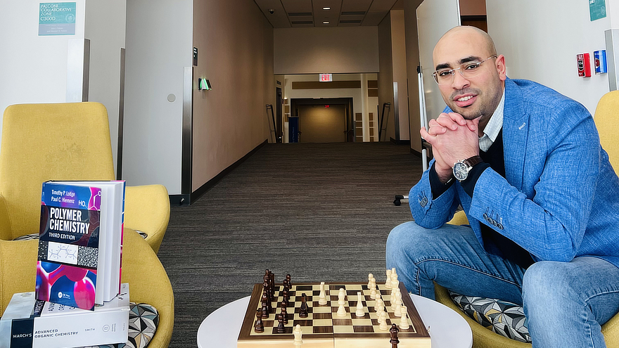 Tarek Ibrahim playing chess