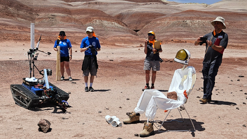The University's Robotics team rover competing in the URC finals.