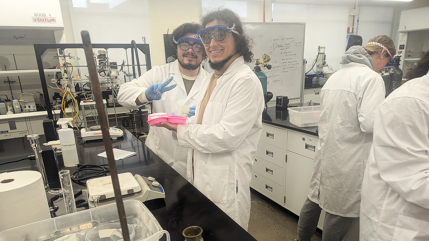 Student working in lab
