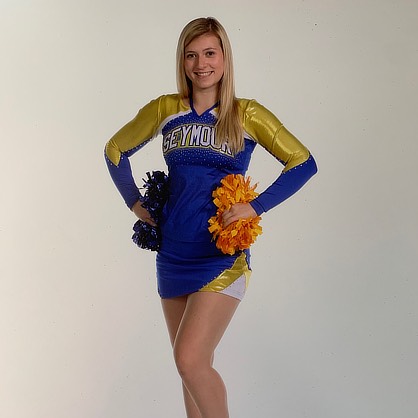 Image of Karli Ricciuti in her varsity cheerleading uniform.
