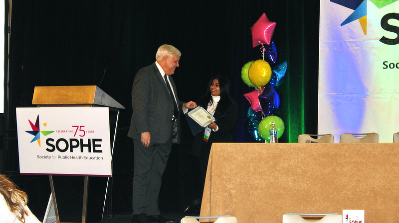 Krupa Ann Mathew ’24 MPH was recognized as part of SOPHE’s national convention.