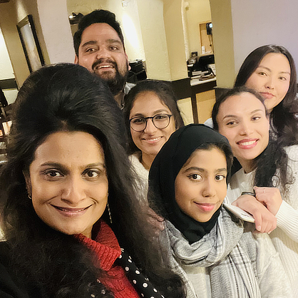 Faculty and graduate students from the School of Health Sciences and Pompea College of Business