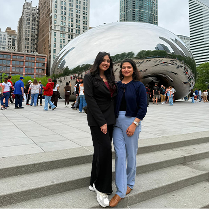 Fouzia Noor ’26 MPH and Reyusha Chalise ’26 MPH