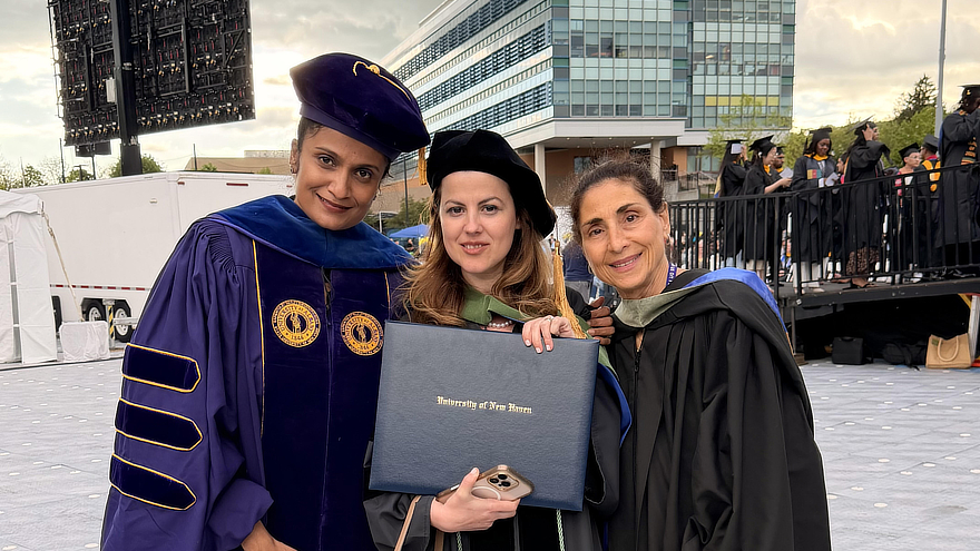 DHSc graduate Nevila Bardhi celebrates two major milestones in her doctoral research.