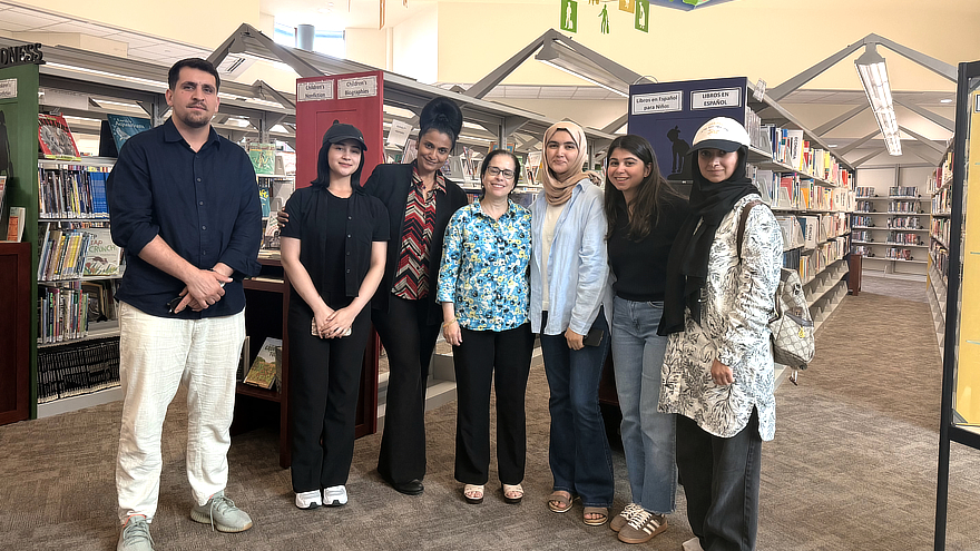 Health professionals in the library