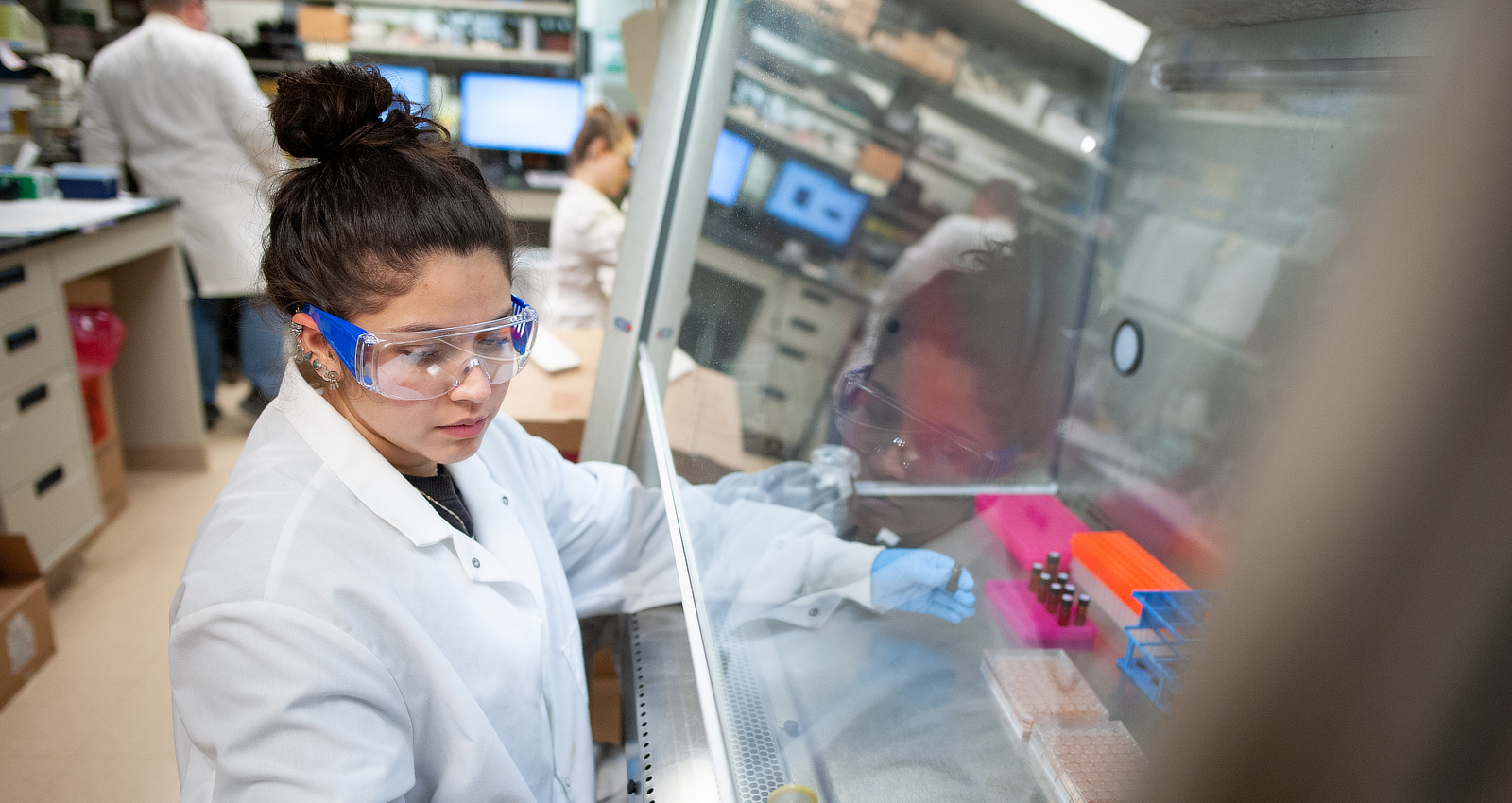 Student working in lab