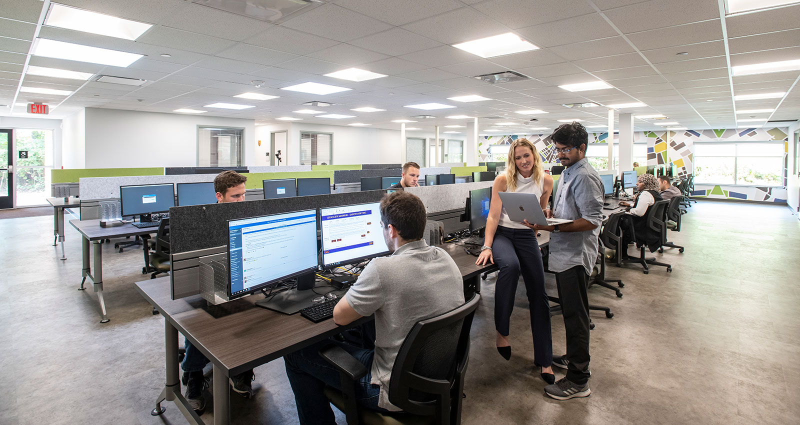 Students and teacher in computer lab