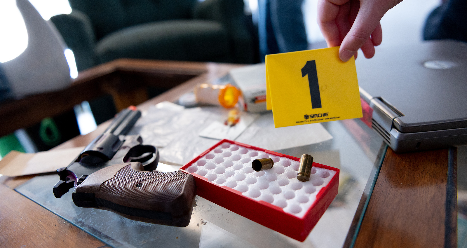 Mock crime scene evidence