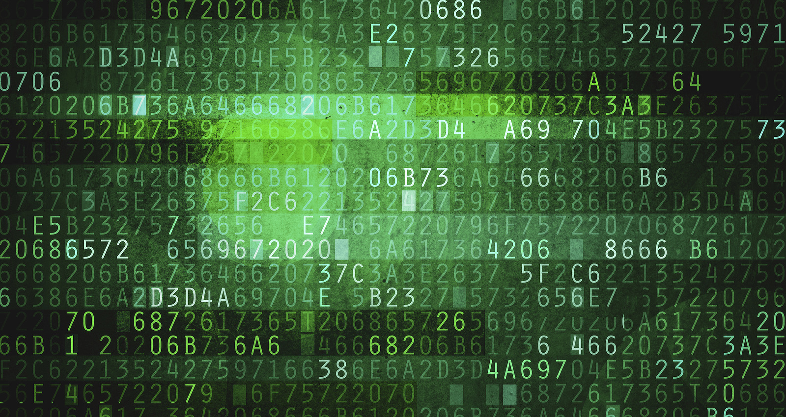 Glowing computer code graphic