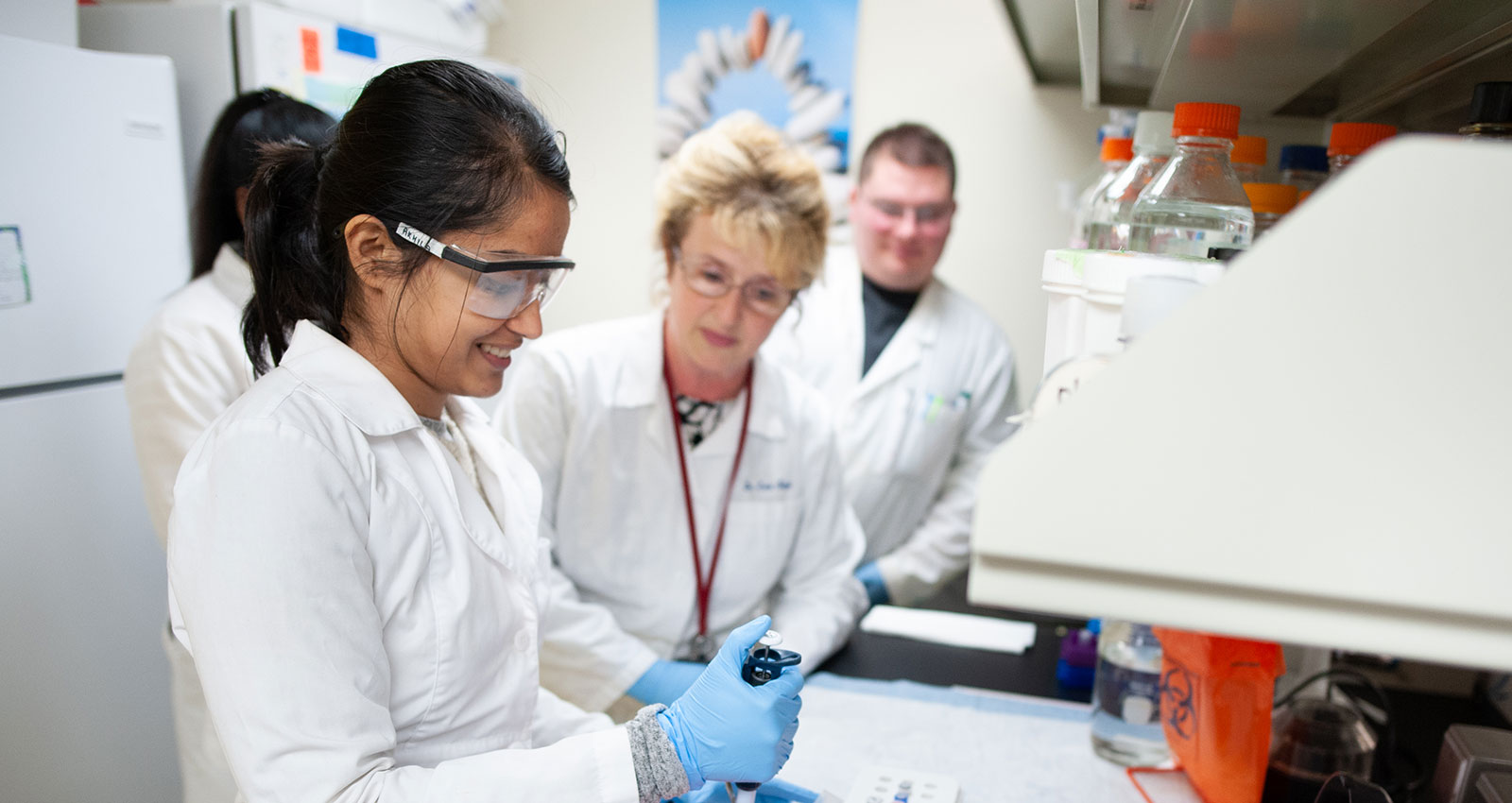 Students working in lab