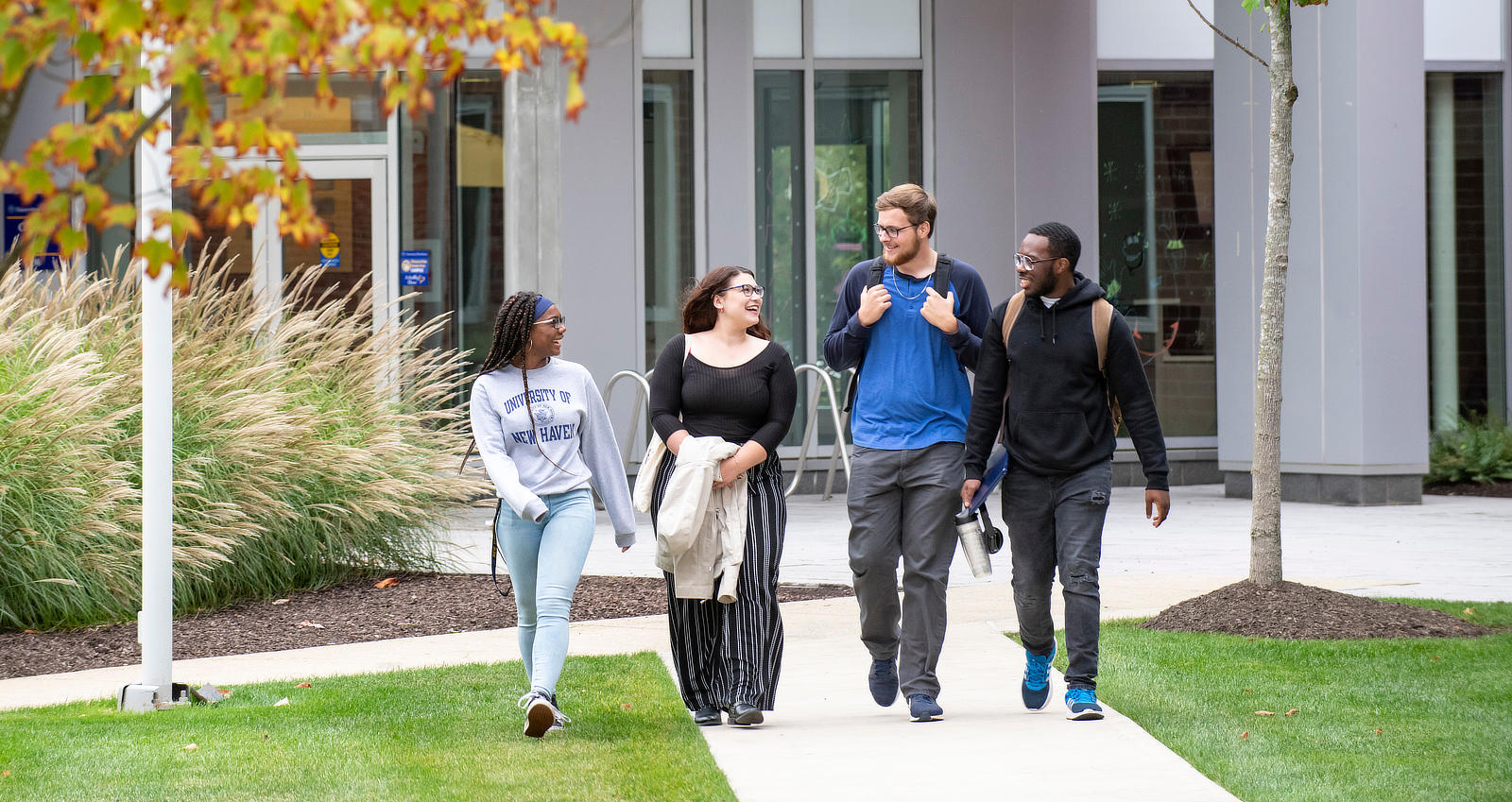 Students walking on campus