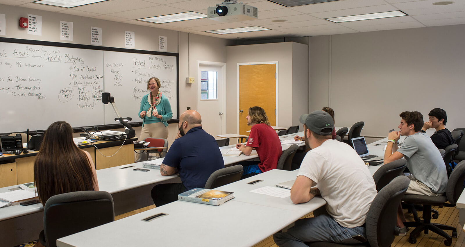 Professor teaching a class