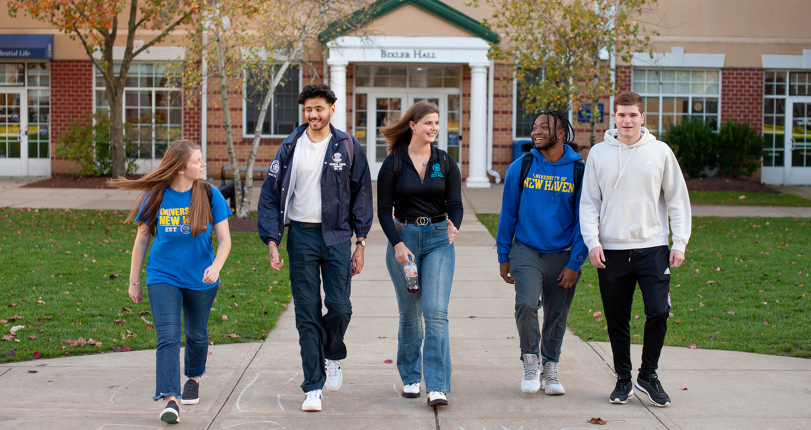 Students walking on campus