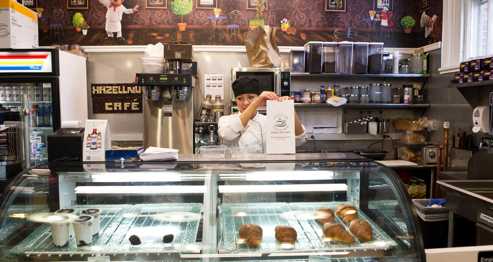 Student working at Hazell Nut Cafe