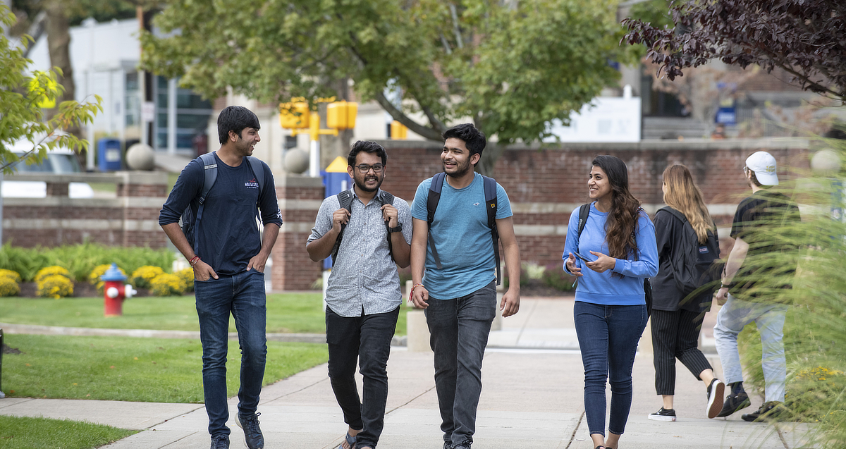 Students walking