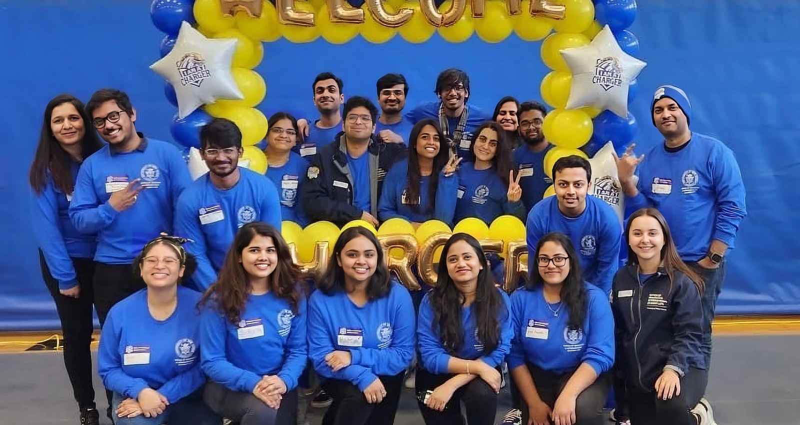 International students at a welcoming event