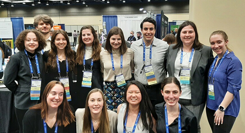 Nicole Stanaback ’23 (back row, second from right) at the American Academy of Forensic Sciences conference in Seattle earlier this year.