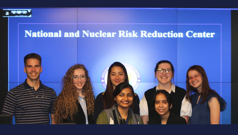 Vidushi Jha ’23 (front row, right), is a national security major at the University.