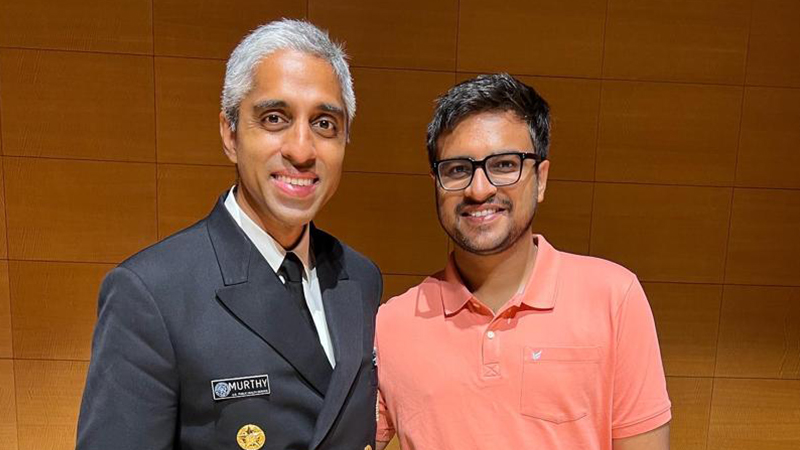 Sanmit Jindal ’24 MPH with Dr. Vivek Murthy, Surgeon General of the United States.