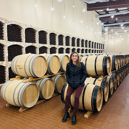 Olena Lennon at Moldova’s largest winery, Vinăria din Vale