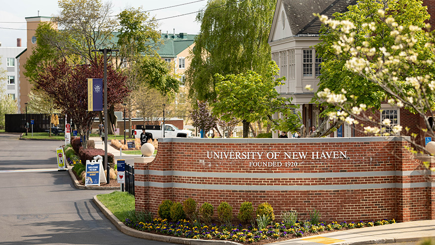 The entrance to the West Haven campus.