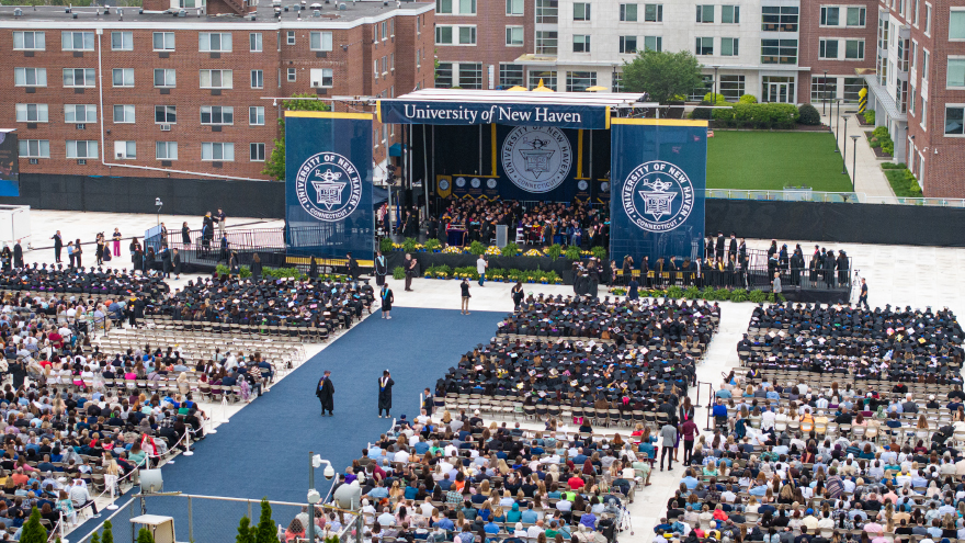 commencement ceremony drone image