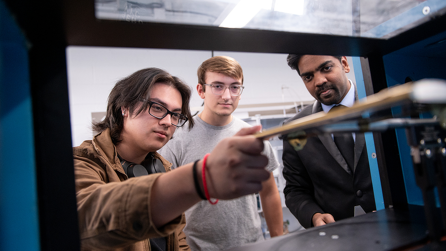 Students working on engineering project
