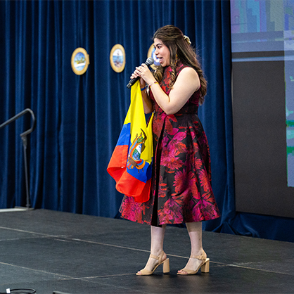 Student performers take the stage, sharing cultural dances and music