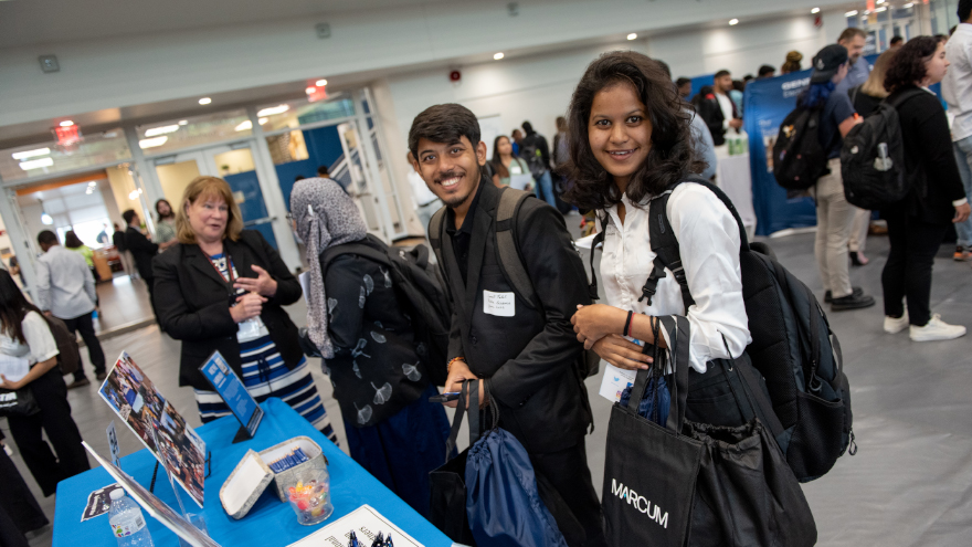 students at a career fair