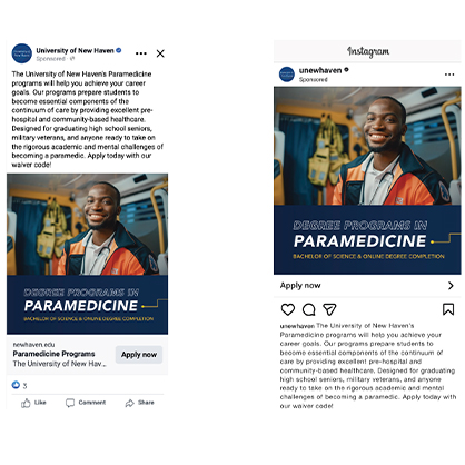 Example of paramedicine ad campaign, which won Gold at the Collegiate Advertising Awards