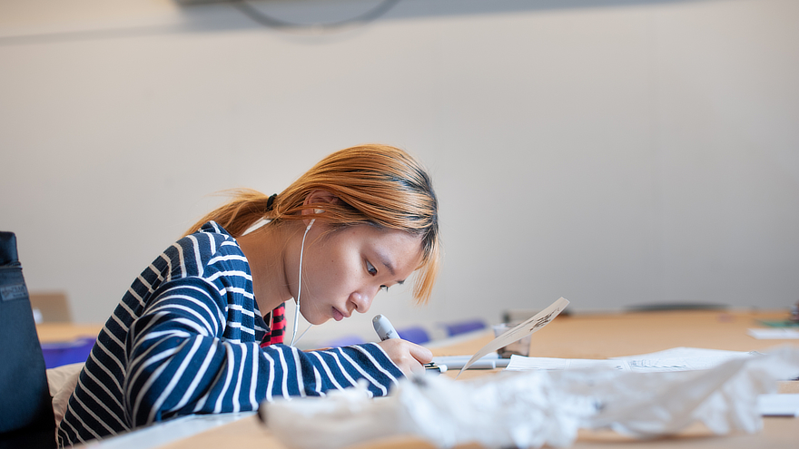 Student working