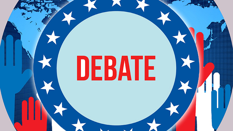 Political debate graphic