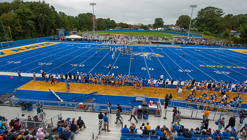 A view of the Chargers football field on Homecoming.