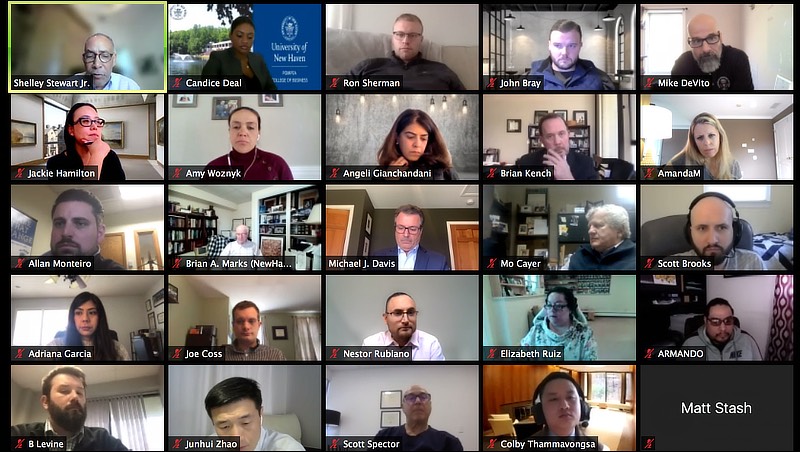 Image of Zoom call from EMBA Speaker Series.
