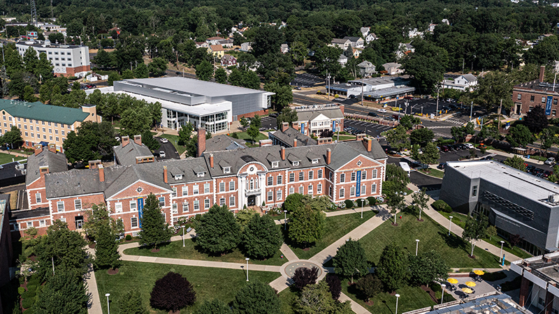 The University's Maxcy Quad from overhead.