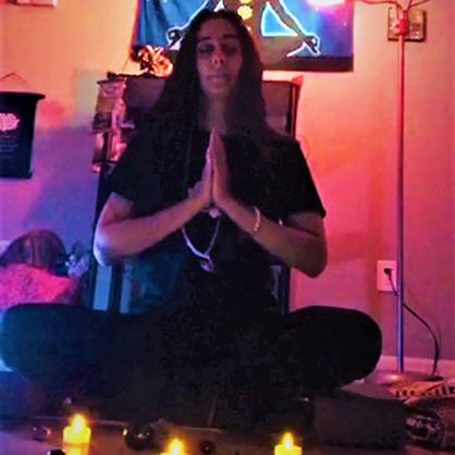 Bella Miceli '13 meditating.