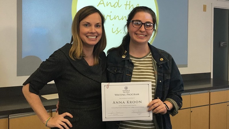 Image of Jenna Sheffield, Ph.D., and Anna Kroon ’19.