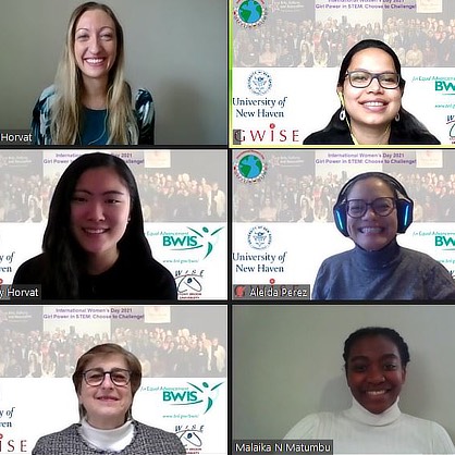 Women in STEM on a zoom call.