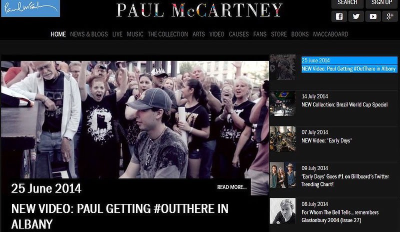 Image of Nathan Ward on Paul McCartney's Website.