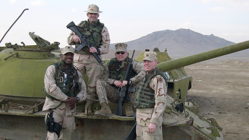 Dr. Robert Sanders in Afghanistan with members of the DIILS team.