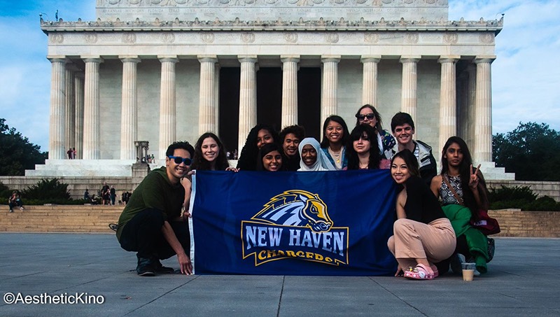 Group shot of students who traveled to washington D.C.