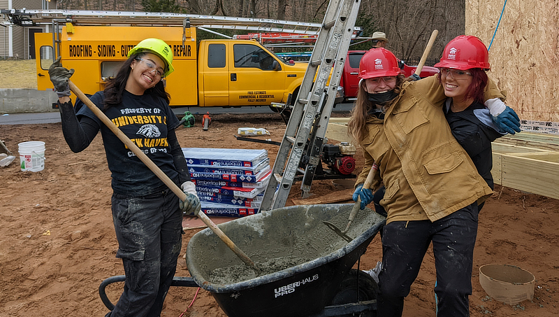 Students volunteered for Habitat for Humanity over their spring break.