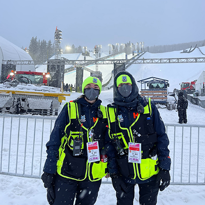 Image of Josie Schmidt ’22 and Nic Demichele ’22 at the X Games. 